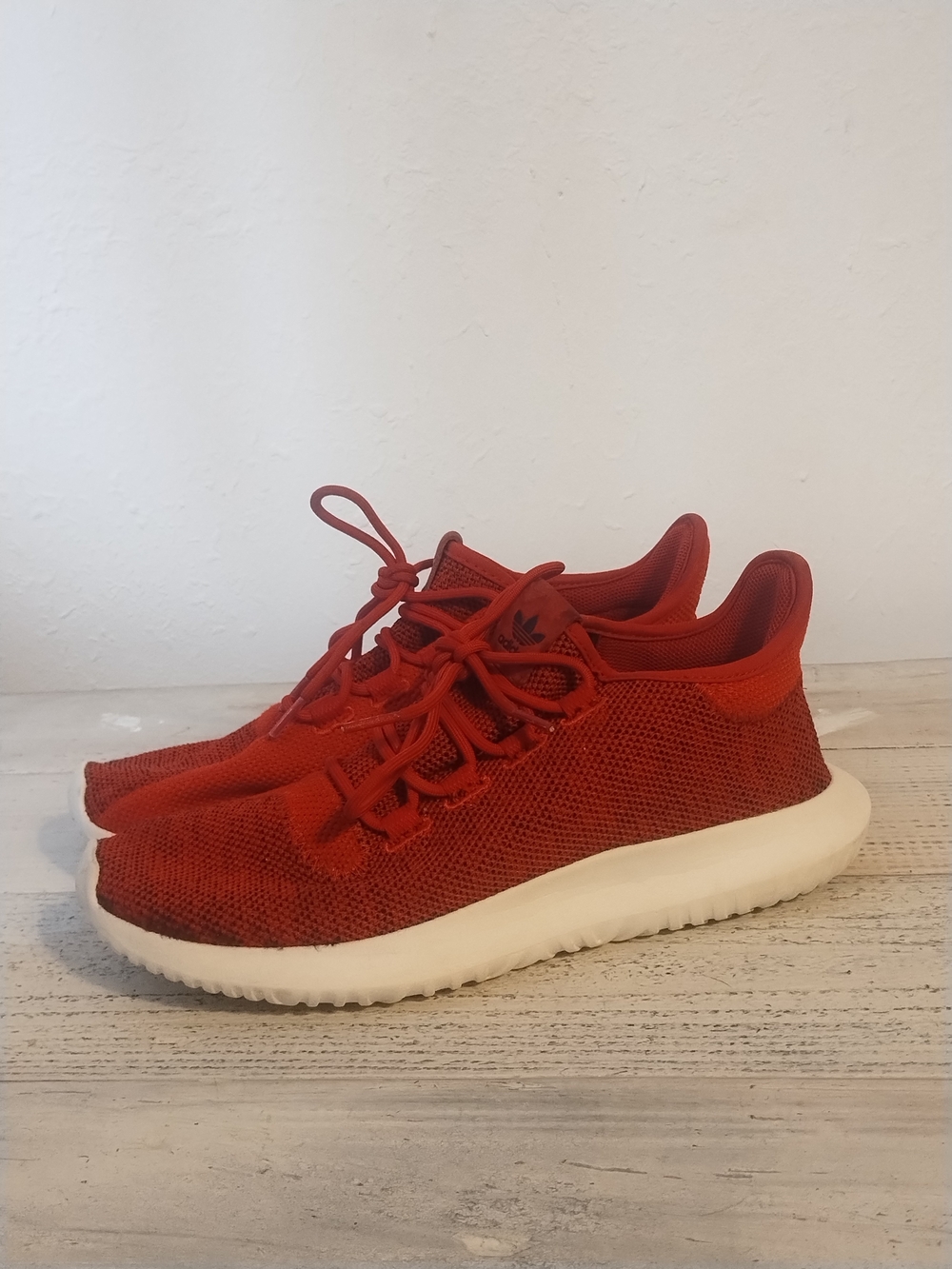 Adidas Tubular Shadow Men Size 9 Red Athletic Running Shoes Sneakers BW1311